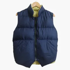 美品 Crescent Down Works クレセントダウンワークス リバーシブル ダウンベスト グースダウン 米国製 ネイビー×イエロー系 NBNW サイズS メンズのサムネイル