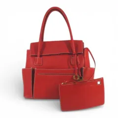 ロロピアーナ Loro Piana トートバッグ ステッチ レッド 赤  レザー ポーチ付き