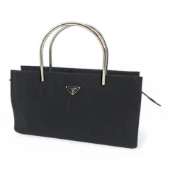 プラダ PRADA  B7002 ハンドバッグ メタルハンドル 三角プレート テスートナイロン ネイビー 紺系 