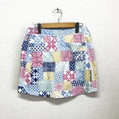 RLX RALPH LAUREN ラルフローレン レディース ゴルフウェア パッチワークプリント インナー付きスカート QRタグ マルチカラー ピンク系 S