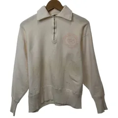 【中古】　Champion　スウェット　50s vintage　50年代　OLD　ハーフジップ　プルオーバー　裏起毛　プリント　アメカジ　古着　/4387