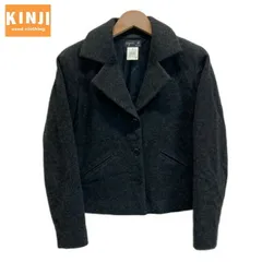 【中古】　agnes b.　テーラードジャケット　ウールジャケット　アウター　無地　シングルボタン　肩パット　No.01012910　日本製　古着　/2412