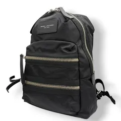 マークジェイコブス MARC JACOBS リュック バックパック デイパック ナイロン ブラック 黒 シルバー金具 軽量 大容量 A4収納可 通勤 通学 旅行 カジュアル モード スタイリッシュ レディース メンズ ユニセックス 美品 状態良好 人気 s22