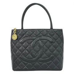 本物 シャネル CHANEL ココマーク 復刻 トートバッグ ハンドバッグ キャビアスキン レザー ブラック Coco Mark バッグ 中古・
