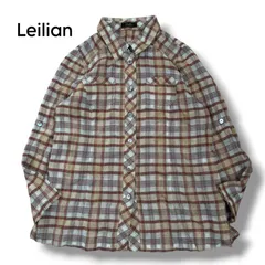 【Leilian】リネンコットン チェック柄シャツのサムネイル