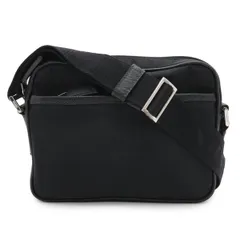 PRADA プラダ TESSUTO+SAFFIAN トライアングルロゴ ショルダーバッグ 斜め掛け ナイロン レザー NERO ブラック 黒 シルバー金具 2VH144