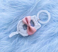 【ハンドメイド】編みぐるみ　めじるしアクセサリー かぎ編み キーホルダー 猫