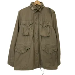 【中古】　ALPHA INDUSTRIES　ミリタリージャケット　ブルゾン　アウター　ハイネック　フルジップ　フード収納可能　無地　フロントポケット　エポーレット　アメカジ　古着　/0134