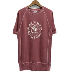 【中古】　TMT　半袖スウェット　トレーナー　クルーネック　ラグラン　裏毛　コットン　プリント　リバース　ロングリブ　日本製　古着　/1589のサムネイル