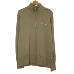 【中古】　Champion　ジップアップスウェット　プルオーバー　ハイネック　ハーフジップ　裏毛　無地　ワンポイント　ブランドロゴ　刺しゅう　アメカジ　古着　/1283