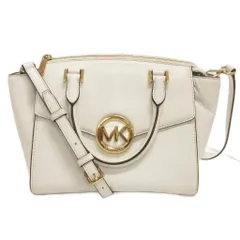 マイケルコース MICHAEL KORS ２WAY ショルダーバッグ ハンド ロゴ レザー 白 ホワイト 鞄