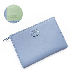 【新品】グッチ ダブル 二つ折り財布 コンパクト ブルー グリーン 790063 中古・古着通販】GUCCI (グッチ) 2つ折り財布 GUCCI（グッチ） 790063