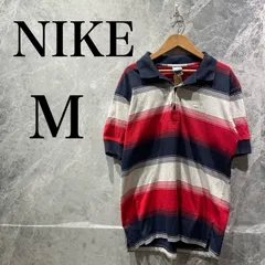 NIKE メンズ M マルチカラー ポロシャツ ボーダー 刺繍ロゴ  古着