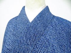 A82有松鳴海絞り高級浴衣 綿 浴衣単品 紺青 お仕立て - メルカリ