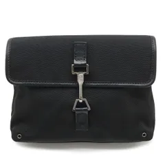 GUCCI グッチ ボディバッグ ウエストポーチ ウエストバッグ ミニバッグ ナイロンキャンバス レザー ブラック 黒 シルバー金具 92543 