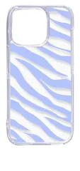 【新品未使用】iPhone15 Pro アイフォン15プロ クリア ハードケース ゼブラ柄（ブルー）半透明透過 アニマル