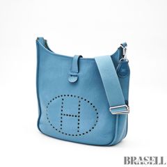 りんごあめ HERMES 青 レザー ショルダーバッグ 保存袋付き りんごあめ様専用 HERMES 青 レザー ショルダーバッグ 保存袋付き