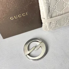 希少 GUCCI グッチ インターロッキングGGデザイン マネークリップ スターリングシルバー SV925 札挟み 財布 ウォレット キャッシュレスのサムネイル
