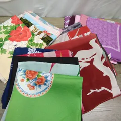 ファッション小物 和装小物 中古・風呂敷 普通サイズ ナイロン、ポリエステル、レーヨン 20枚まとめ W597