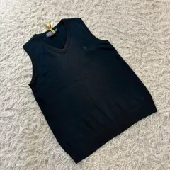 【ヴィンテージ】 POLO by RALPH LAULEN （ポロバイラルフローレン） 90s コットン100％ ニットベスト クラシックフィット 刺繍ロゴ メンズMサイズ