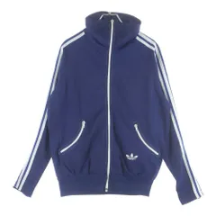 adidas (アディダス) 70S VINTAGE ユーロヴィンテージ トレフォイルロゴ 八の字ジップ ポリエステル トラックジャケット ジャージ ネイビーのサムネイル