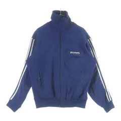 adidas (アディダス) 70S VINTAGE ユーロヴィンテージ 胸ポケット トレフォイルロゴ刺繍 トラックジャケット ジャージ ネイビーのサムネイル