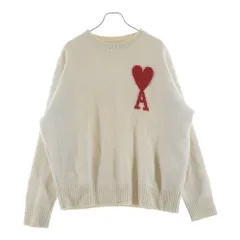 AMI Alexandre Mattiussi (アミアレクサンドルマテュッシ) 18AW フロントハートロゴ タートルネック ハイネックニットセーター アイボリー UKS002のサムネイル