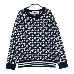 サイズ：1 PEARLY GATES パーリーゲイツ × PEANUTS ニットセーター スヌーピー総柄 ネイビー系 [240101673751] ゴルフウェア レディース ストスト