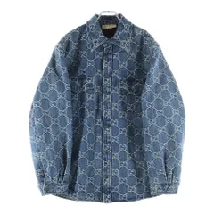 GUCCI (グッチ) GG Jacquard Denim Shirt GGジャカード デニムシャツ 713911-XDB7H インディゴのサムネイル