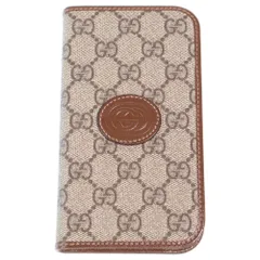 GUCCI (グッチ) GGスプリーム PVC×レザー iPhoneケース ブラウン 760185 15PROのサムネイル