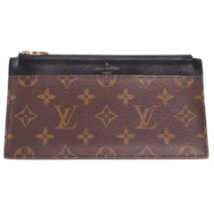 LOUIS VUITTON (ルイヴィトン) モノグラム スリムパース 小物入れ ケース カードケース ブラック×ブラウン レザー×PVC M80348 ゴールド金具