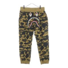日本製」BAPE KIDS カモ×黒裾 裏起毛スウェットパンツ 生産終了120 