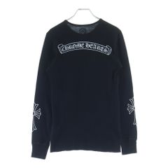 CHROME HEARTS Arm Cross Back Scroll Label Print Thermal Long Sleeve T-Shirt, Black