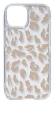 【新品未使用】iPhone15 アイフォン15 クリア ハードケース ゼブラ柄（ブラウン）半透明透過 アニマル