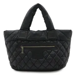 CHANEL シャネル コココクーン スモールトート トートバッグ ハンドバッグ キルティング ナイロン レザー ブラック 黒 シルバー金具 A48610