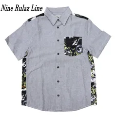 Nine Rulaz Line ナインルーラズライン 半袖シャツ M コットン Mighty Crown GRY/グレーのサムネイル
