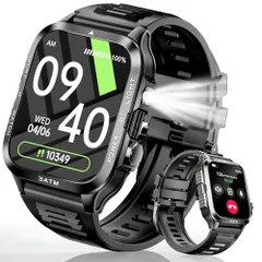 スマートウォッチ【2026最新 最大30日間連続駆動 驚異の150日間待機 超ロングライフバッテリー 】Bluetooth通話 LINE/メッセージ通知 1.96インチ大画面 3ATM防水 多種類運動モード GPS運動記録 300+文字盤 カ 9d5559d3