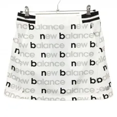 【超美品】ニューバランスゴルフ スカート 白×グレー ロゴボーダー ウエストゴム レディース 2(L) ゴルフウェア 2025年モデル New Balance