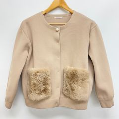 FENNEL 長袖 カーディガン ファー付き ベージュ 9号 - メルカリ