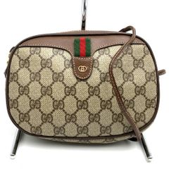 GUCCI グッチ 007 58 6112 GGスプリーム シェリー ショルダーバッグ PVC レザー ブラウン レディース オールド ヴィンテージ【中古】 GG グッチ GUCCI オールドグッチ シェリーライン GGプラス 斜め掛け