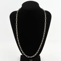 楕円チェーン ロングネックレス 真鍮 ゴールド/シルバー 76cm エレガント シンプル レディース