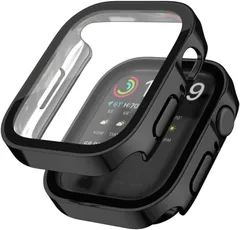 106h2777 アップルウォッチ用ガラス一体型ケース マットブラック IPX4 フルカバーケース Applewatch SE2/8/7/6/5/4/SE 40㎜対応 強化ガラス ケース 一体型 液晶全面保護 for Apple Watch 40mm