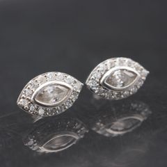 S917 AGATHA AgS925 Stamped 2-Way Diamond-Style Silver Earrings