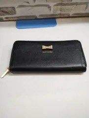 【S7-24】△中古　サマンサベガ　ビジューリボン長財布　ブラックのサムネイル