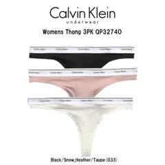 Calvin Klein(カルバンクライン)ck レディース Tバック ビキニ コットン ロゴ 3枚組 セット アソート レディース アンダーウェア 女性用 下着 QP3274O