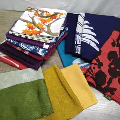 ファッション小物 和装小物 中古・風呂敷 大・中・小 15枚まとめ 長期間保管品 W598