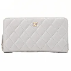 CHANEL シャネル マトラッセ ラウンド長財布  キャビアスキン グレー（ゴールド金具）レディースウォレット 財布   【中古】【送料無料】のサムネイル