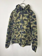 S00763｜A BATHING APE｜アベイシングエイプ｜ジャケット｜ブルゾン｜カーキ緑｜迷彩カモフラ｜ナイロン｜メンズMサイズ｜ストリート｜Y2K｜90S｜古着｜USA古着｜ヴィンテージ｜フォロー割｜今期トレンド