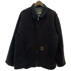 【中古】　Carhartt　ハンティングジャケット　襟コーデュロイ　裏地ボア　無地　ワンポイント　オーバーサイズ　アメカジ　古着　/2008