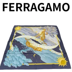 FERRAGAMO フェラガモ シルクスカーフ 大判 総柄 イタリア製